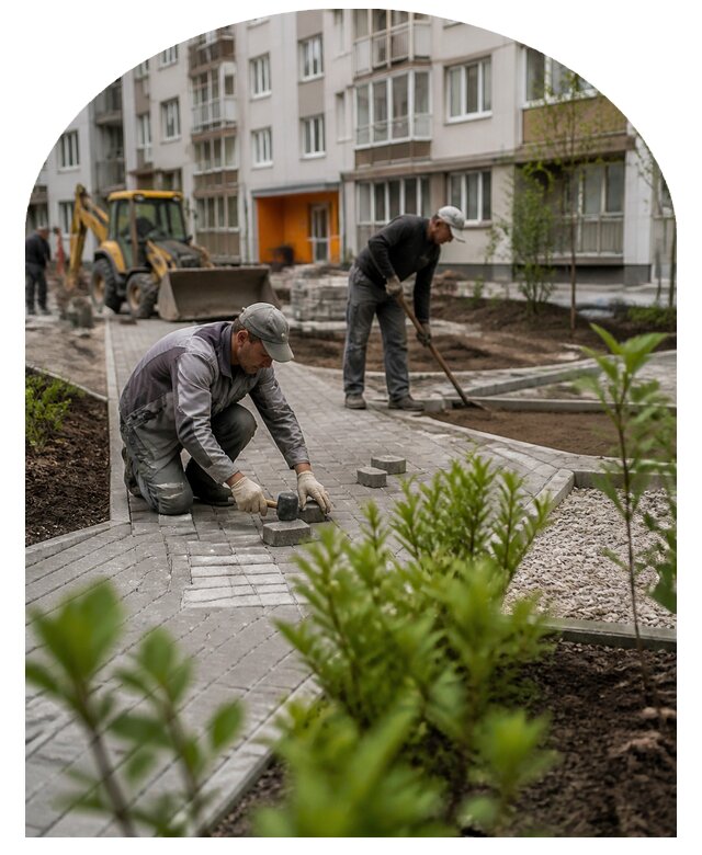 Благоустройство двора многоквартирного дома в Пензе